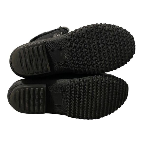 Khombu Colby Tall Black Suede Faux Fur Waterproof Duck Boots 10 - Picture 9 of 14